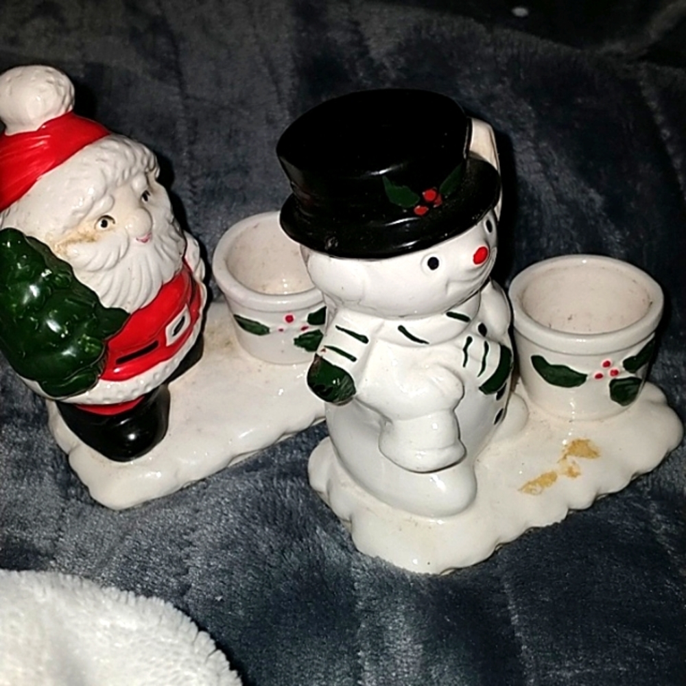 VTG Christmas Candle Holders